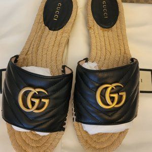 Gucci Nappa Charlotte Espadrille Slides